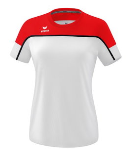 Erima Sport-Shirt Change (100% rec. Polyester, leicht, schnelltrocknend) weiss/rot Damen