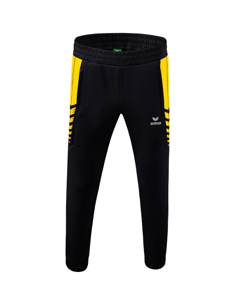 Erima Traingshose Six Wings Worker lang (100% Polyester, sportliche Passform) schwarz/gelb Herren