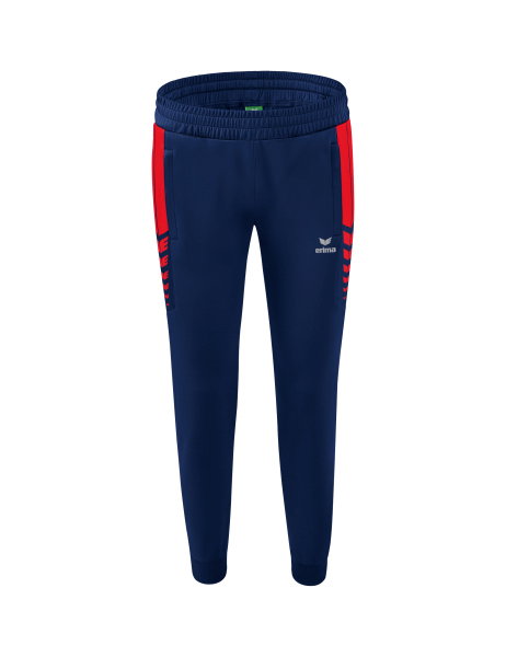 Erima Traingshose Six Wings Worker lang (100% Polyester, sportliche Passform) navyblau/rot Damen