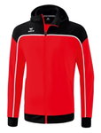 Erima Trainingsjacke Change mit Kapuze (rec. Polyester, strapazierfähig, mit Reißverschlusstaschen) rot/schwarz Jungen