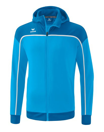 Erima Trainingsjacke Change mit Kapuze (rec. Polyester, strapazierfähig, mit Reißverschlusstaschen) curacaoblau Jungen
