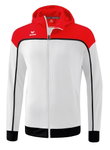 Erima Trainingsjacke Change mit Kapuze (rec. Polyester, strapazierfähig, mit Reißverschlusstaschen) weiss/rot Herren