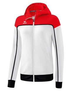 Erima Trainingsjacke Change mit Kapuze (strapazierfähig, mit Reißverschlusstaschen) weiss/rot Damen