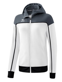 Erima Trainingsjacke Change mit Kapuze (strapazierfähig, mit Reißverschlusstaschen) weiss/grau Damen