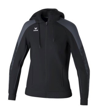 Erima Trainingsjacke Evo Star mit Kapuze (hoher Tragekomfort) schwarz/grau Damen