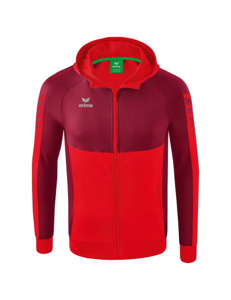 Erima Trainingsjacke Six Wings mit Kapuze (Baumwollmix, weich und bequem) rot/bordeaux Herren
