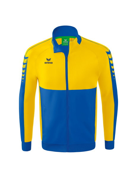 Erima Trainingsjacke Six Wings Worker (100% Polyester, Stehkragen, strapazierfähig) navyblau/gelb Herren