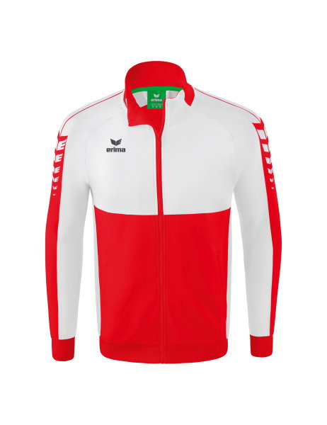Erima Training Jacket Six Wings Worker (100% Polyester, Stand-up collar, durable) red/white Boys