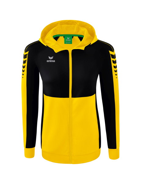 Erima Training Jacket Six Wings with Hood (Cotton Blend, Soft, Comfortable, Tailored Cut) Yellow/Black Women