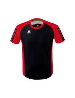 Erima Sport-Tshirt Six Wings Trikot (100% Polyester, strapazierfähig) schwarz/rot Kinder