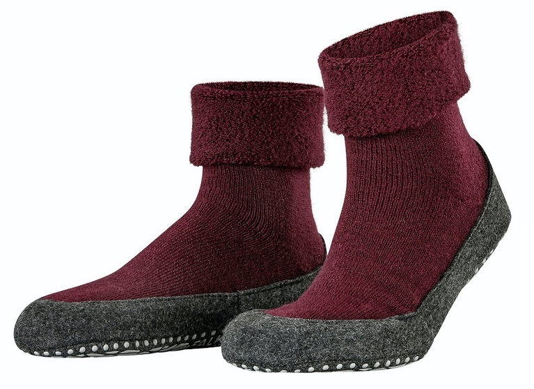 Falke Hausschuhe Cosyshoe (weiche Merinowolle) weinrot Damen/Herren
