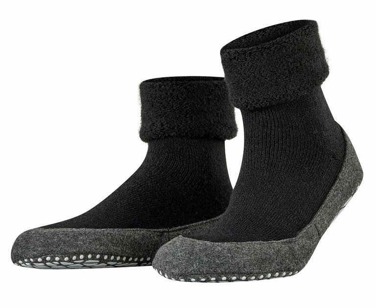 Falke Hausschuhe Cosyshoe (weiche Merinowolle) schwarz Damen/Herren