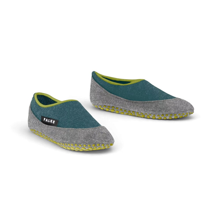 Falke Cosyshoe Slippers (warming merino wool) blue-green/grey children