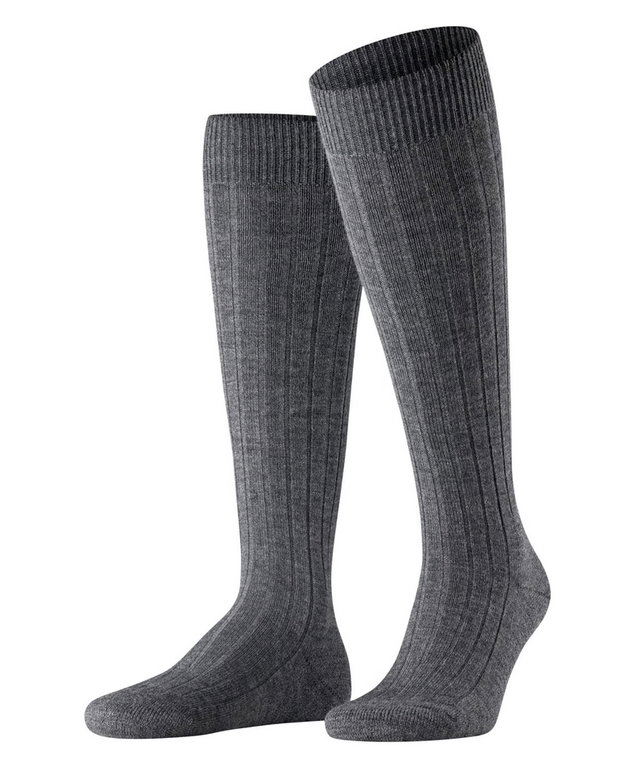 Falke Kniestrümpfe Teppich im Schuh (klimaregulierende Merinowolle) dunkelgrau Herren - 1 Paar