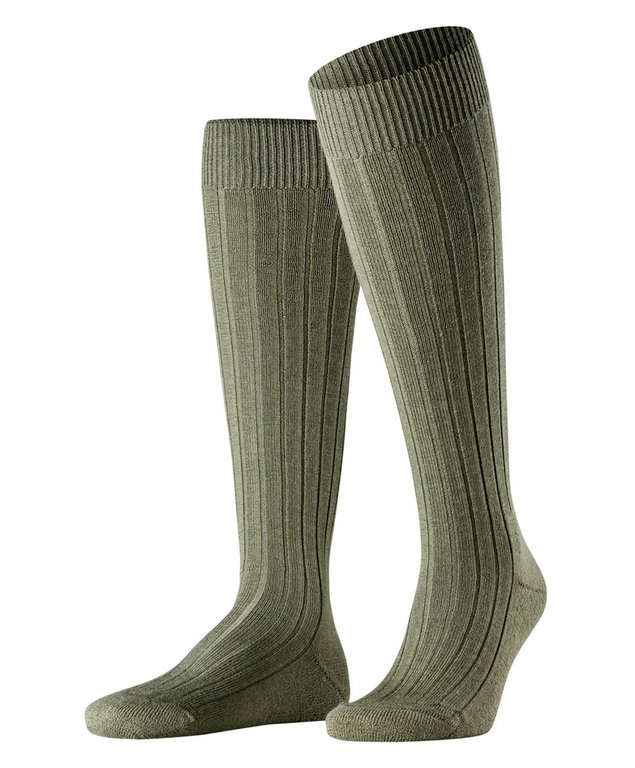 Falke Knee-High Socks Carpet in Shoe (climate-regulating Merino wool) green Men - 1 Pair