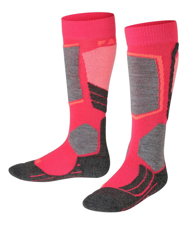 Falke Skisocke SK2 Intermediate Skiing Kniestrümpfe pink/schwarz/grau Kinder - 1 Paar