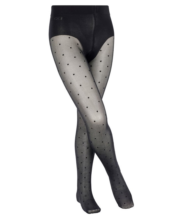 Falke Strumpfhose Romantic Dot (transparent und matte Feinstrumpfhose) schwarz Kinder