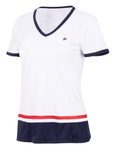 Fila Tennis-Shirt Elisabeth (V-Ausschnitt) weiss/navyblau Mädchen/Girls