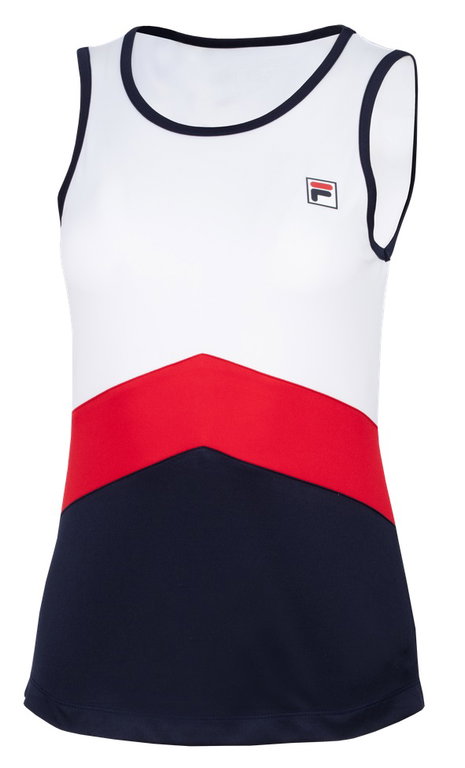 Fila Tennis-Tank Top Cleo (100% Polyester) weiss/navyblau/rot Damen