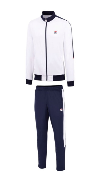 Fila Tennis Tracksuit Manuel (Jacket + Trousers, 100% Polyester) white/navy Men's