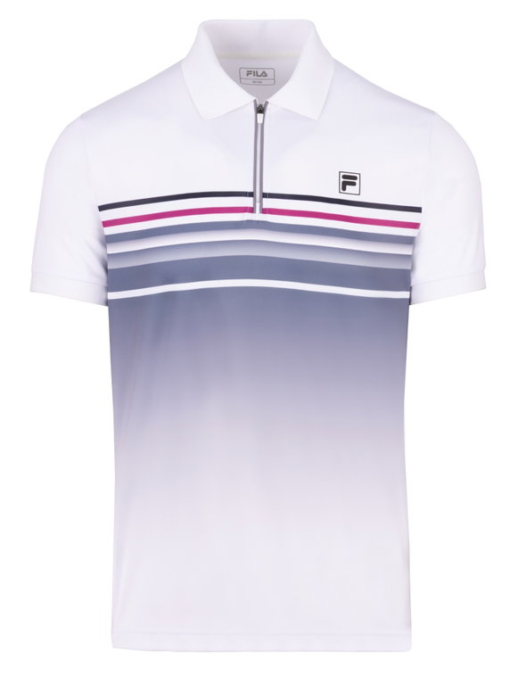 Fila Tennis-Polo Diego (rec. Polyester) weiss/hellgrau Herren