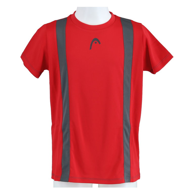 Head Tennis-Tshirt Club 25 Tech (100% Polyester, atmungsaktiv) 2026 rot Jungen
