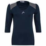 Head Tennis-Langarmshirt Club 22 Tech 3/4 Shirt dunkelblau Damen