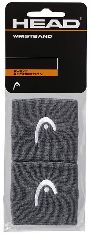 Head Schweissband Handgelenk Logo anthrazit - 2 Stück