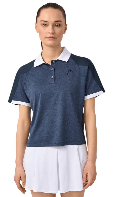 Head Tennis-Polo Play Tech (Polyester-Jacquard, schnelltrocknend) 2025 navyblau Damen