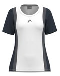 Head Tennis Shirt Club 25 Tech (Moisture Transfer Microfiber Technology) white/navy blue girls