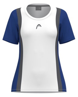 Head Tennis-Shirt Club 25 Tech (Moisture Transfer Microfiber Technologie) weiss/royalblau Mädchen