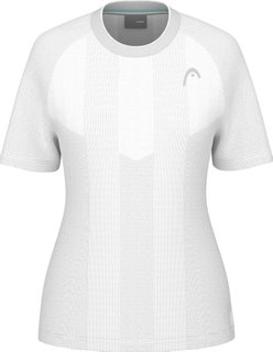 Head Tennis-Shirt Performance 2025 (Polyester-Jacquard, schnelltrocknend) weiss Damen