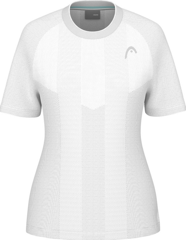 Head Tennis-Shirt Performance 2025 (Polyester-Jacquard, schnelltrocknend) weiss Damen