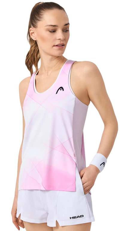 Head Tennis-Tank Top Spirit (100% Polyester) weiss/rosa Damen
