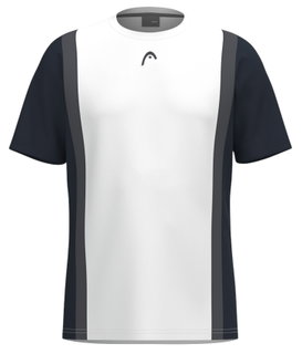 Head Tennis-Tshirt Club 25 Tech (100% Polyester, atmungsaktiv) 2025 weiss/navyblau Jungen
