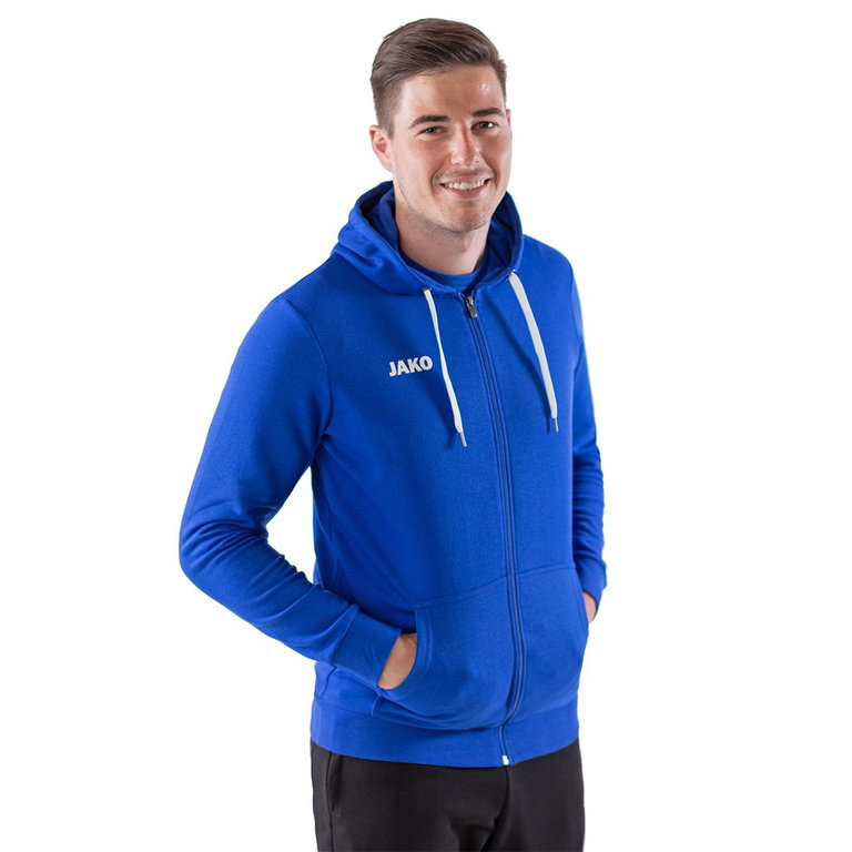 JAKO Freizeit-Kapuzenjacke Base (70% Baumwolle) royalblau Herren