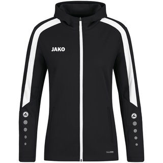 JAKO Kapuzenjacke Power (Polyester-Fleece, Seitentaschen mit Reißverschluss) schwarz Damen