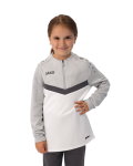 JAKO Long Sleeve Ziptop Iconic (comfortable fit) white/grey/charcoal grey children