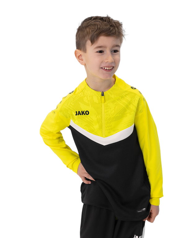 JAKO Long Sleeve Zip Top Iconic (comfortable to wear) black/yellow Kids