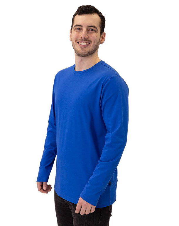 JAKO Langarmshirt Organic (Freizeit, Bio-Baumwolle) royalblau Herren