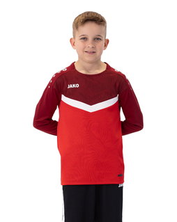 JAKO Sport-Langarmshirt Sweat Iconic (Polyester-Stretch-Fleece) rot/weinrot Kinder