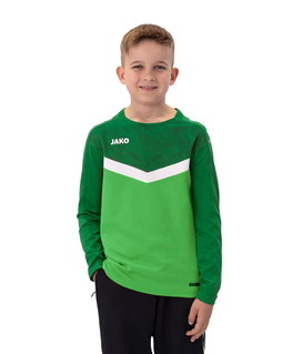JAKO Sport-Langarmshirt Sweat Iconic (Polyester-Stretch-Fleece) grün/dunkelgrün Kinder