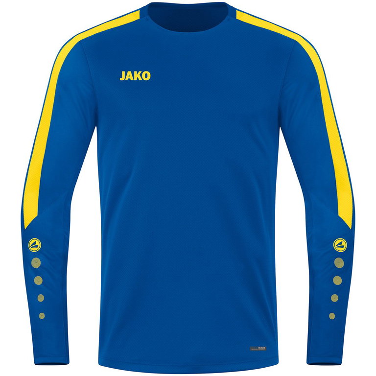 JAKO Sport Long Sleeve Shirt Sweat Power (recycled Polyester, high freedom of movement) royal blue/yellow Children
