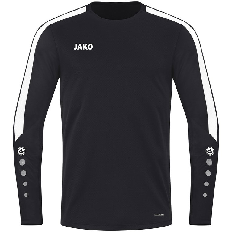 JAKO Sport-Langarmshirt Sweat Power (rec. Polyester, hohe Bewegungsfreiheit) schwarz Kinder
