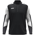 JAKO Long Sleeve Shirt Ziptop Dynamic (recycled polyester, elastic material) black/white/anthracite grey children