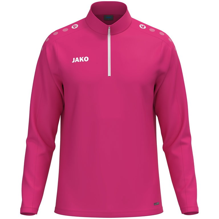 JAKO Long Sleeve Shirt Ziptop One (100% recycled Polyester, inner side made of Micro-Fleece) pink men's
