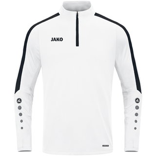 JAKO Langarmshirt Ziptop Power (rec. Polyester, hochelastisch) weiss Kinder