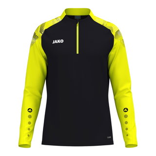 JAKO Langarmshirt Ziptop Sonic (rec. Polyester, weiches Tragegefühl) schwarz/neongelb Jungen