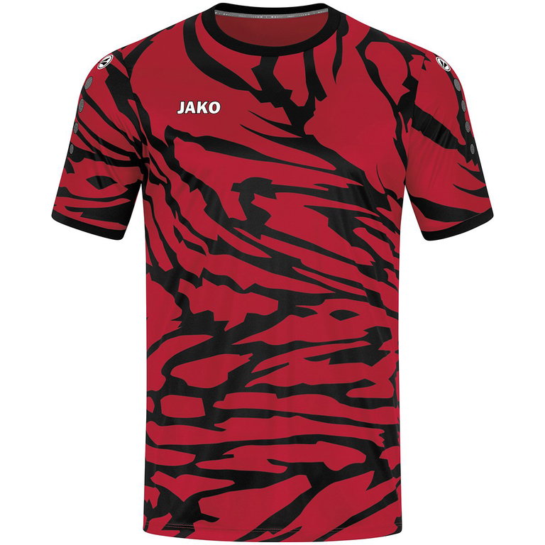 JAKO Sport-Tshirt Trikot Animal (Polyester-Interlock, angenehmes Tragegefühl) rot/schwarz Kinder