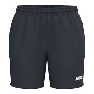 JAKO Sports Shorts (Webshort) One (Side Pockets with Zipper) Short Anthracite Grey Ladies